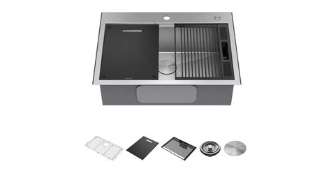 Delta 95A931-30S-SS Rivet 30” Workstation Kitchen Sink Top Mount Drop ...