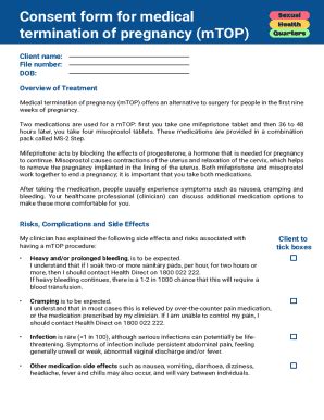 Fillable Online Consent for Medical Termination of Pregnancy - Client ...