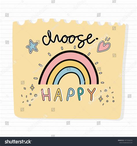Choose Happy Hand Drawn Quotation Rainbow Stock Illustration 1971026018 ...