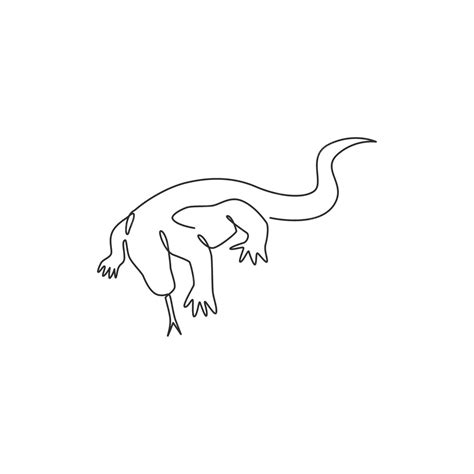 Premium Vector | One single line drawing of strong dangerous predator komodo dragon for ...
