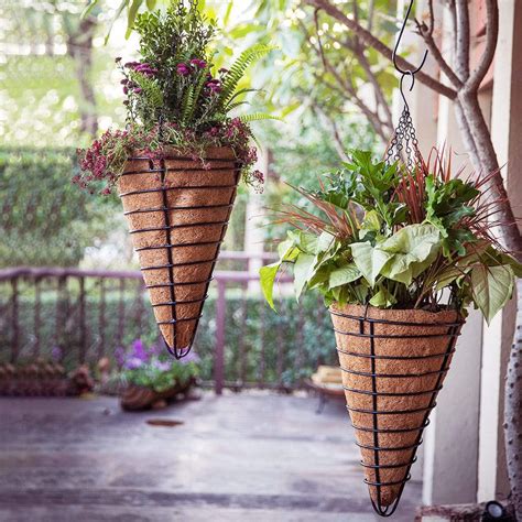Conical Hanging Planter Basket for Balcony Plants | EarthGarden
