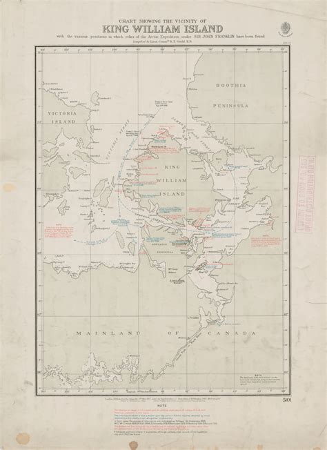 Chart Showing the Vicinity of King William Island with the Various ...