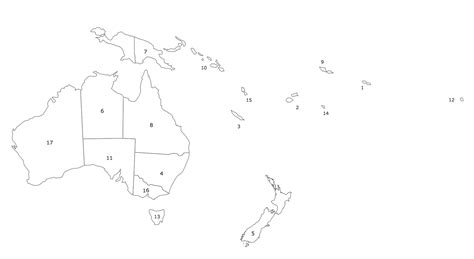Printable Oceania Map
