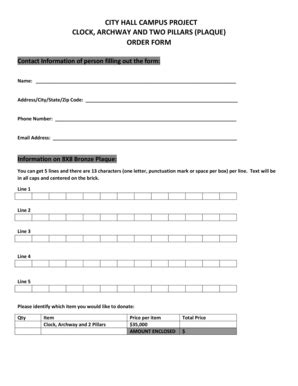 Fillable Online Sponsoring the City Hall Campus Project.docx Fax Email ...