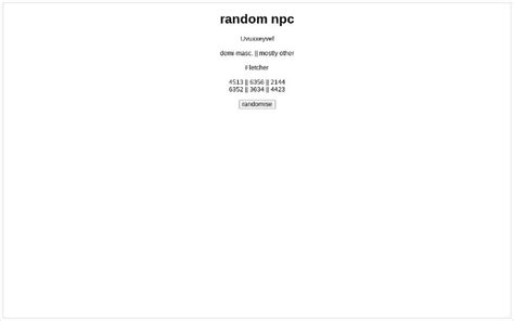 Unity Random NPC Generator 的图像结果