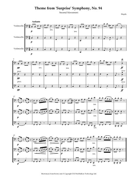 Haydn, Franz Josef - Theme from Surprise Symphony, No. 94 2nd mvt for ...