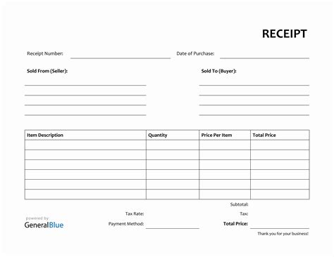 Image result for Receipt Template