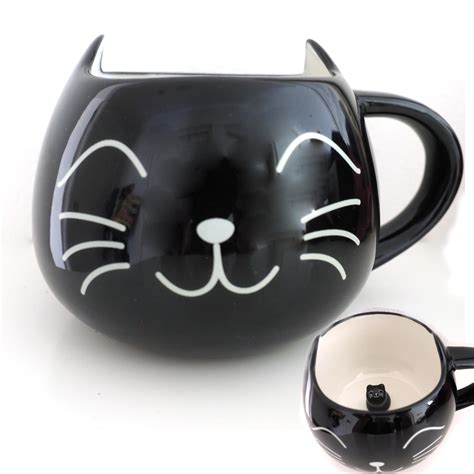 Amazon.com | Evovee Black Cat Coffee Mugs with Hidden Cat Inside Kitty ...
