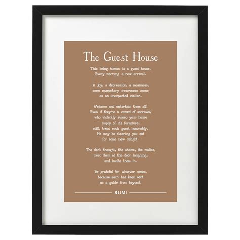 Rumi the Guest House Poem Art Print - Etsy