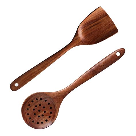 Buy HOMIFI Wooden Handmade 2pc of Spatulas Spoons Set/Cooking Spoons ...