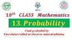 Find probability Two dices rolled or thrown once problems Class 10 ...