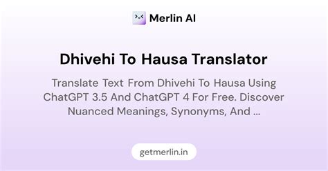 Dhivehi to Hausa Translator