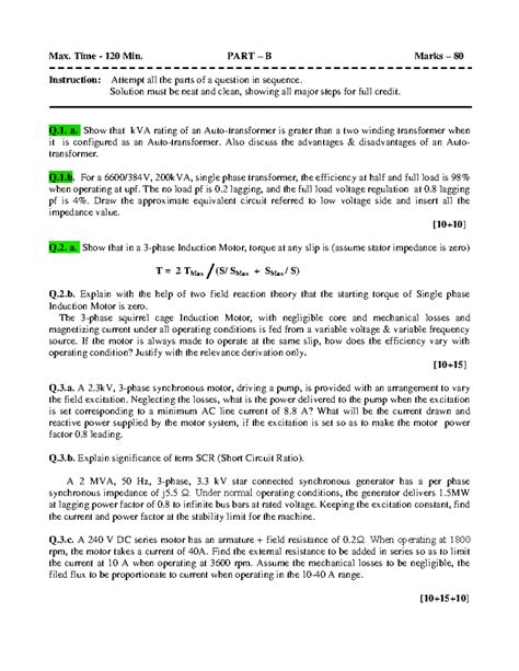 EEE C371-Compre TESTfinal-2013 - Electrical Machines - BITS Pilani ...
