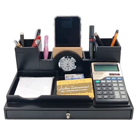 Woodhouse Wooden Desk Organizer for Office Table, Pencil/Pen Stand with ...
