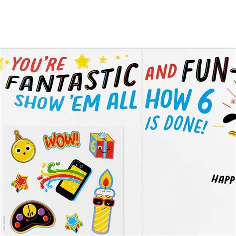 Fantastic and Fun 6th Birthday Card With Stickers - Greeting Cards ...