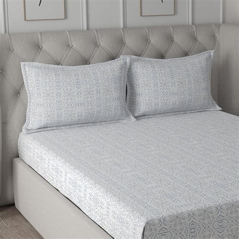 Buy MASPAR Exotic Bouquet White Printed Cotton King Bedsheet Set ...
