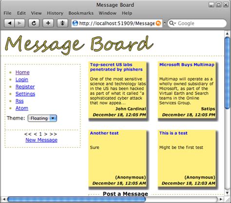 Message Board CSS Example 的图像结果
