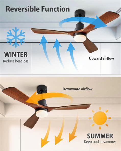 Buy Chriari Ceiling Fans with Lights, 60 Wood Ceiling Fan with Remote ...