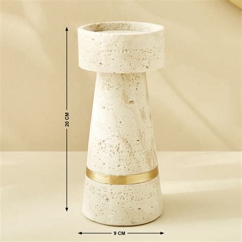 Buy Botanica Travertine Polyresin Candle Holder - Large from Home ...