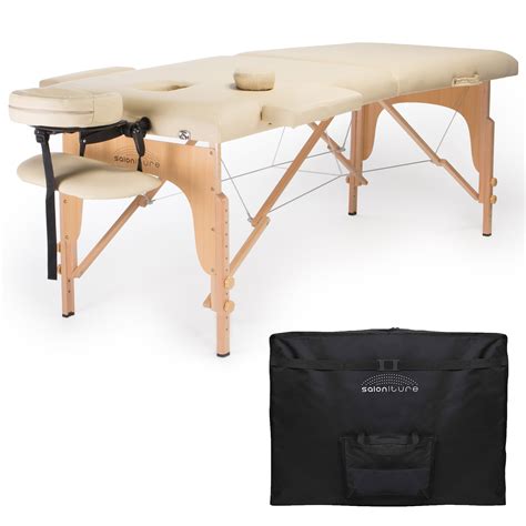 Professional Portable Folding Massage Table with Carrying Case – Cream ...