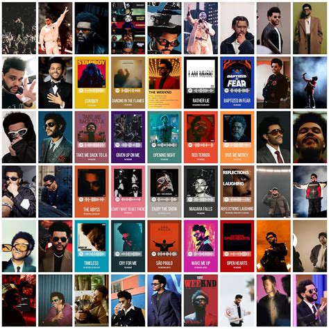 The Weeknd Posters Collage Set of 54 | 4x6 Inch Wall Posters of The ...
