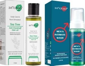 Skinatura Tea Tree Anti-Dandruff Hair Oil (110ml) & Men's Intimate Wash ...