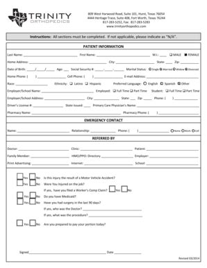 Fillable Online 809 West Harwood Road, Suite 101, Hurst, Texas 76054 ...