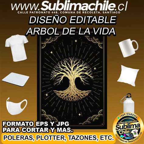 Diseño editable de "árbol de la vida" para sublimar - EPS, JPG ...