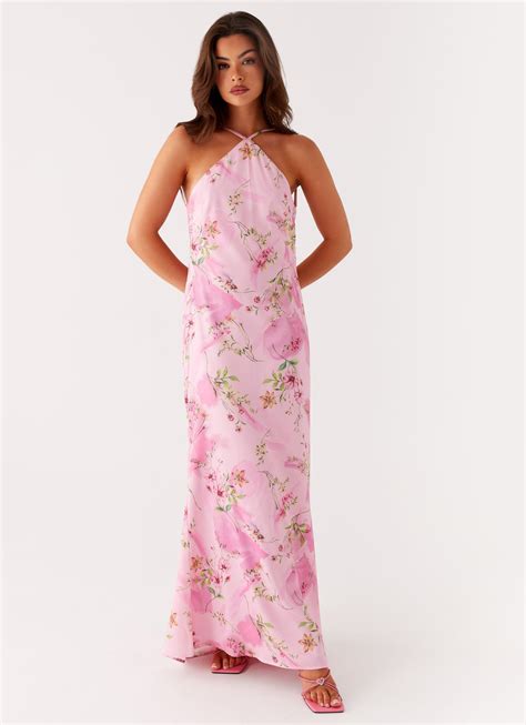 Pascal Maxi Dress - Pink Floral Print – Peppermayo UK