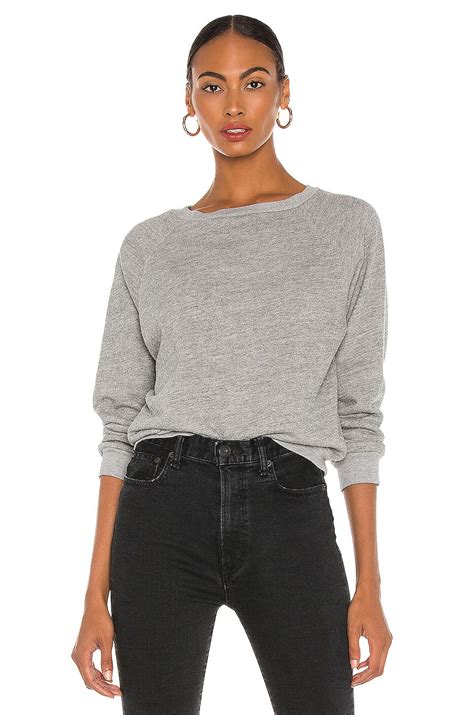 NILI LOTAN Classic Crew Neck Sweatshirt in Heather Grey | REVOLVE