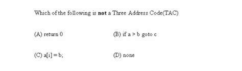 Compiler Design: Three address code