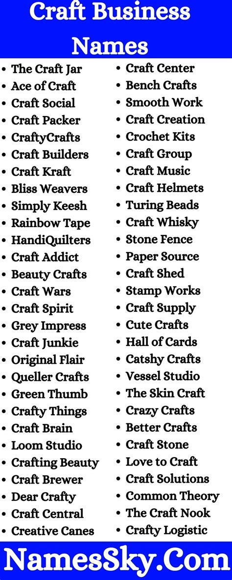 200+ Catchy & creative craft business names ideas - Kids n Clicks