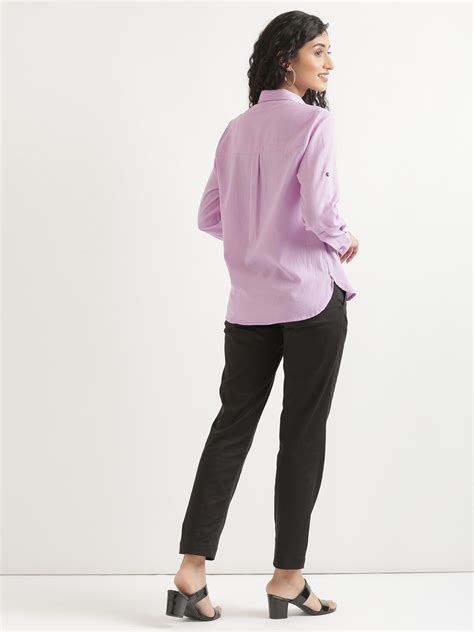 Women Lilac Airy-Linen Shirt