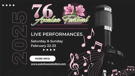 Music Lineup ? 76th Annual Azalea Festival , Riverfront Park, Palatka ...