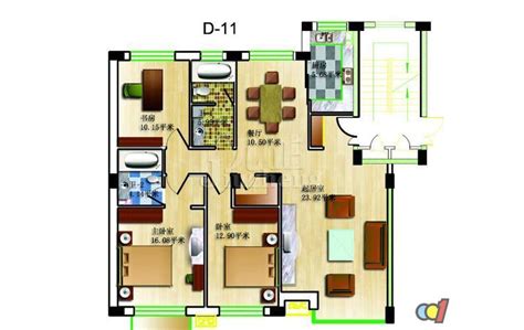 两居室户型平面图,两居室简装效果图,二居室户型图图片_大山谷图库