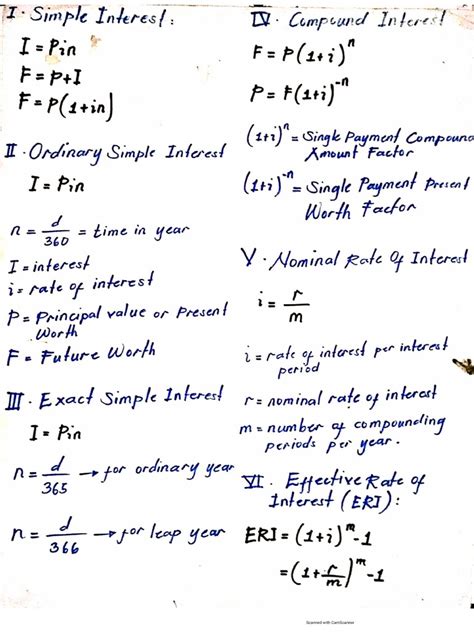 Image result for Engineering Economics Formulas PDF