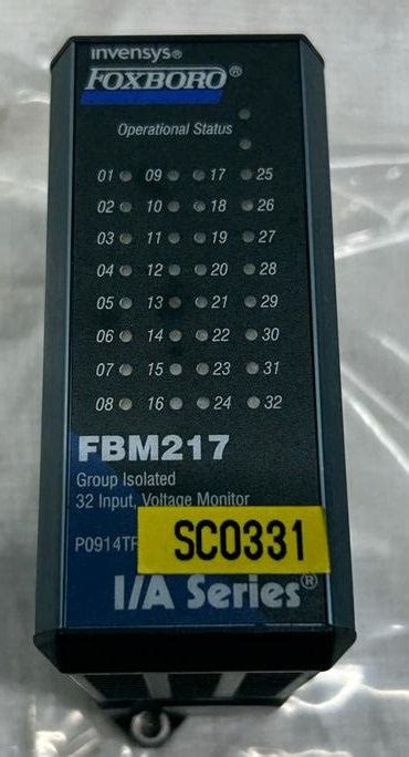 FOXBORO INVENSYS FBM217 GROUP ISOLATED 32 INPUT VOLTAGE MONITOR – Atlas ...