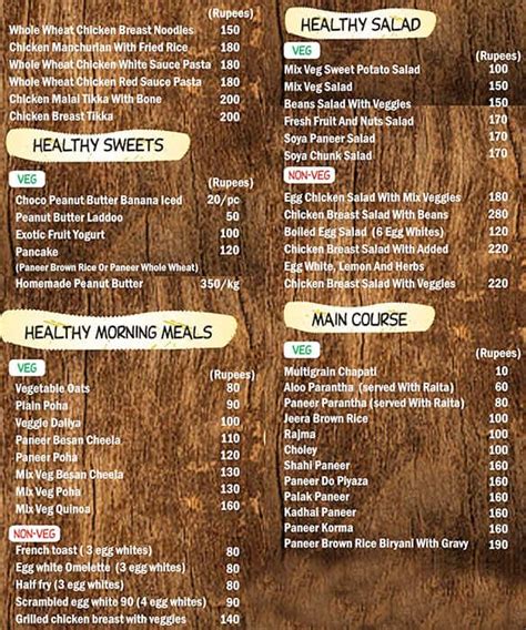 Menu at Am2pm fitness cafe, Delhi