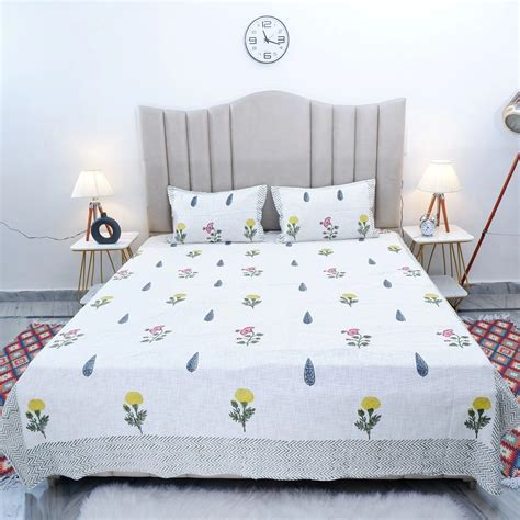 Premium Block Print Jute Cotton Bedcover | Manisha – The Jaipuri