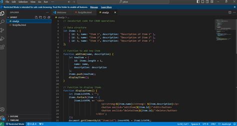 Crud JavaScript 的图像结果