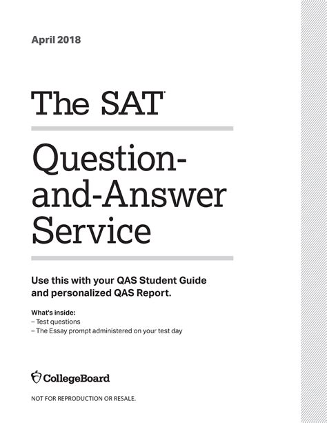 April 2018 School Day SAT QAS Full Test - Question- and-Answer Service ...