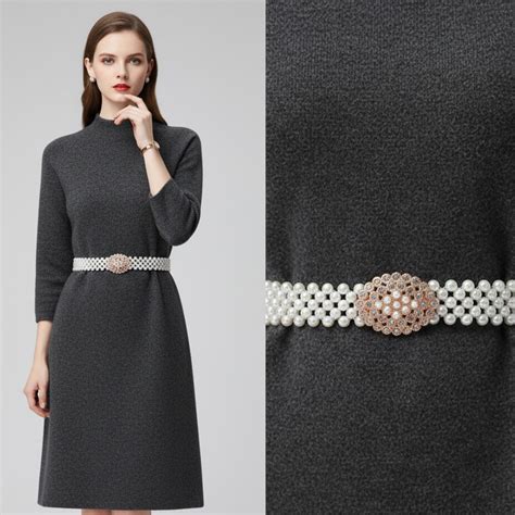 Belts for Women Pearl Rhinestone White Elastic Belt – Thejoe