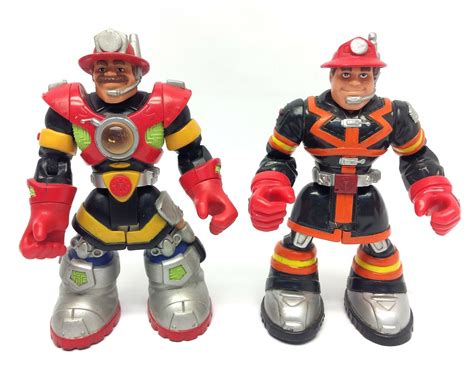 2 2001 Mattel China 78369 Rescue Heroes Billy Blazes Sam Sparks Action ...
