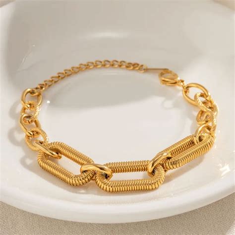 Chunky Chain Stainless Steel 18K Gold Plated Bracelet – PEACHY ACCESSORIES