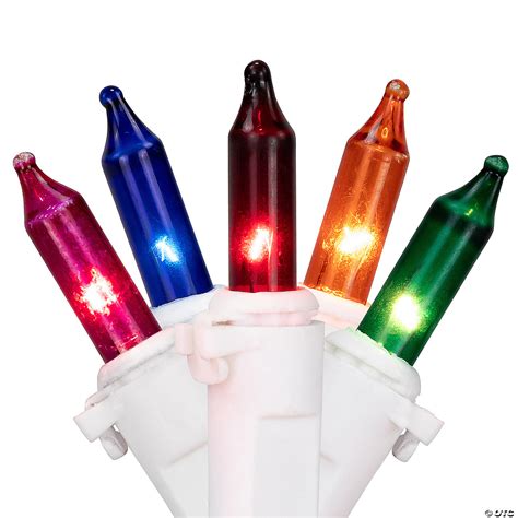 20ct Multi-Color Mini Christmas Lights 2.5" Spacing 5ft White Wire