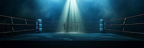 Captivating image of an empty boxing ring illuminated by a solitary ...