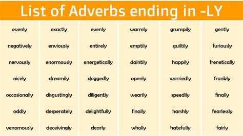 500+ List of Adverbs Ending in LY - Infographics and PDF - GrammarVocab