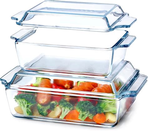 Amazon.com: NUTRIUPS Rectangular Glass Casserole Dish With Glass Lid ...