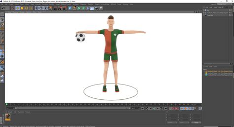 3D model Football Player Low Poly Rigged for Cinema 4D | 3D Molier ...