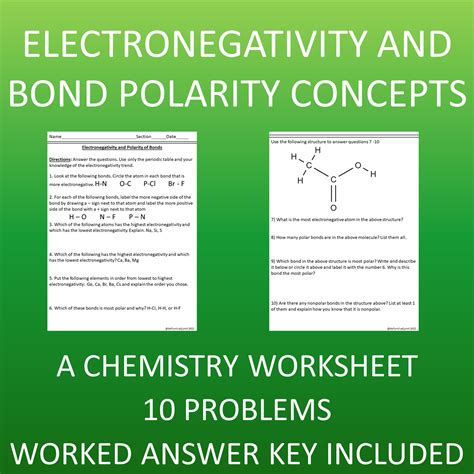 Electronegativity and Bond Polarity- a Chemistry Worksheet - Classful